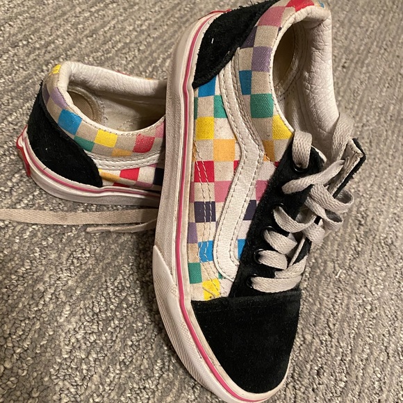 Kids Checkerboard Old Skool Vans 13 - Picture 9 of 10